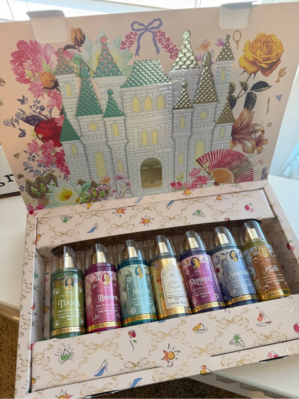 Bath & Body Works Disney Princess Gift Box - Pale Pink & Gold Foil